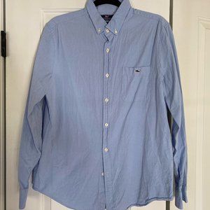 Vineyard Vines Mens Button Down Shirt Blue Slim Fit Tucker Shirt Size M